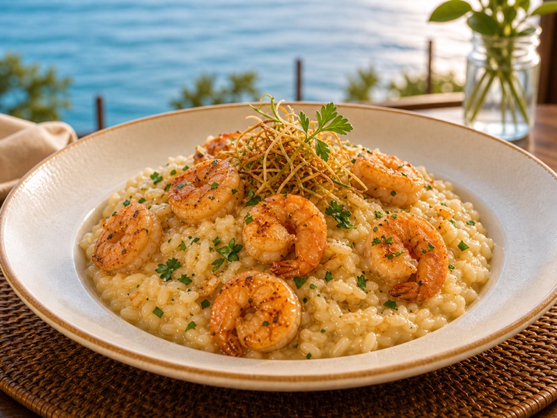 Risoto de camarão